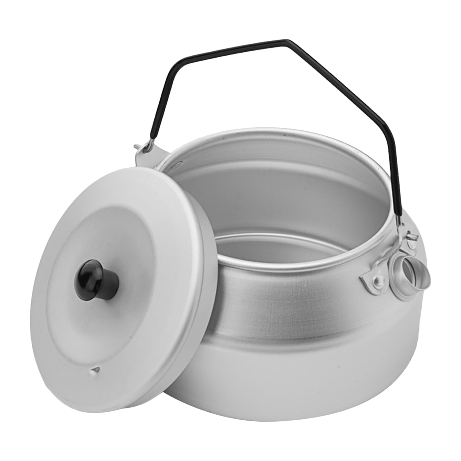 Bouilloire de camping en alliage d'aluminium durable pour cuisine de feu de camp