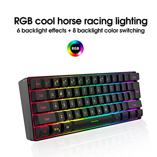 Image of DGG 60% Gaming Keyboard and Mouse Combo, Small Keyboard and Mouse Set, Mini Gaming Keyboard 61 Keys True RGB Mechanical Feel, for Computer PC Gamer