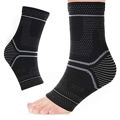 Ankle Support - Ankle Brace Compression Support Sleeve for Arthritis, Joint Pain, Sprains, Strains, Ankle Injury, Recovery, Sports, Basketball - Pair Socks for Men &Women by Cotill (Small)
