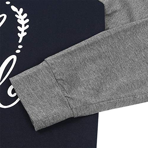 It Is Well With My Soul Christian T Shirt Women Long Sleeve Patches Blouse Tops Size M (Nary Blue) #TOP5