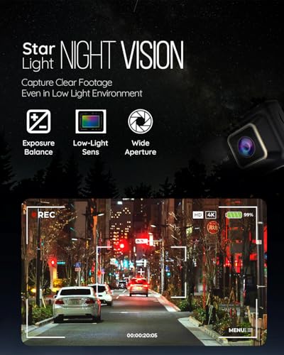 Image of PRONOD 3K Dash Cam for Car Front and Rear | Dashcam for Car with Mic, AI Voice Control, 3 inch IPS Display, Sony Starvis Sensor, WiFi App Control, G-Sensor, 24H Parking Mode, Two Way Audio-Supports 256GB