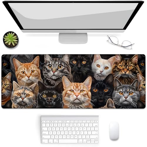 Tapis de souris XL motif chat mignon : le confort pour le gaming et le bureau