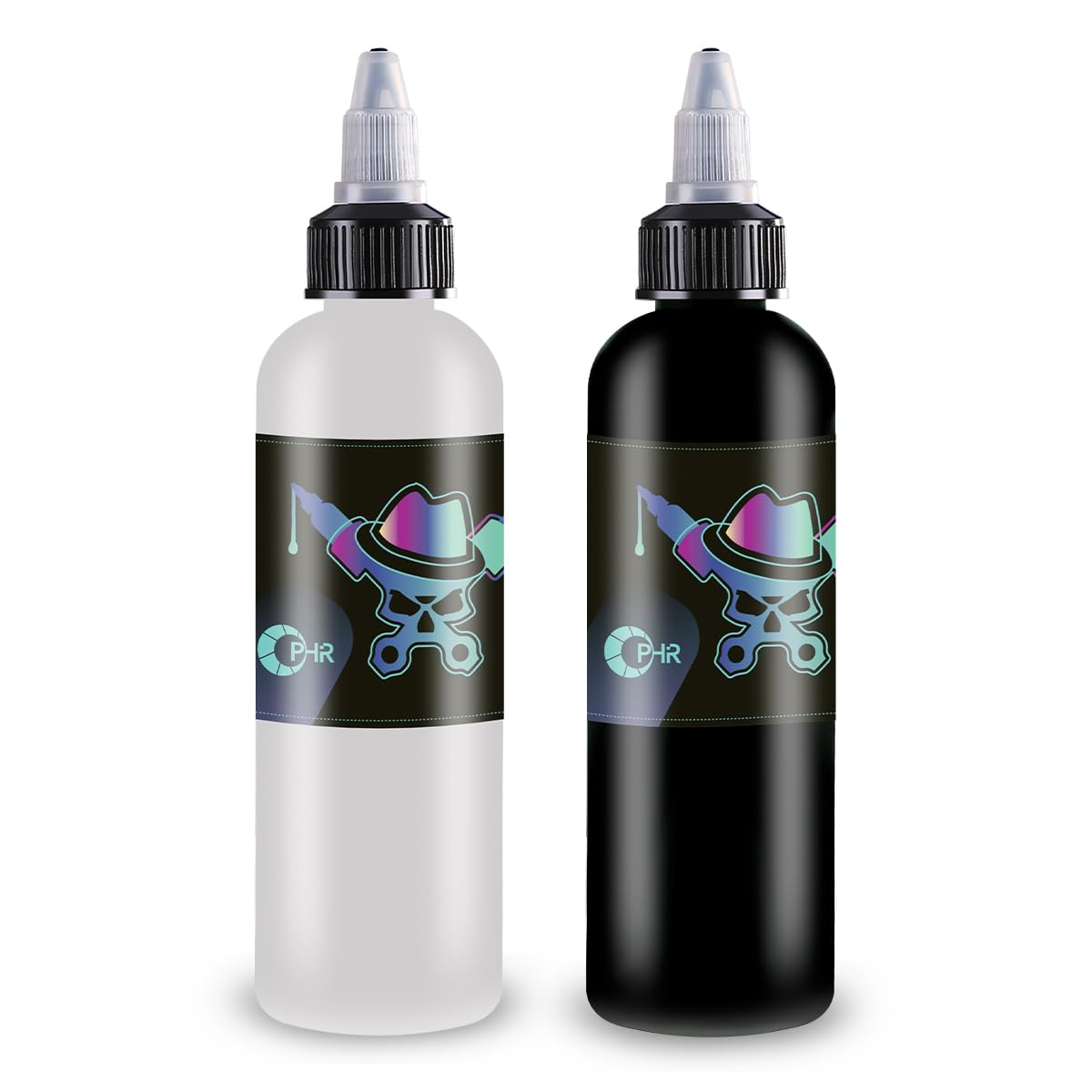 OPHIR Airbrush Paint, 4.2OZ/Bottle, White and Black Water Based Acrylic Model Paints, Opaque Inks Miniature Paint for Air Brush, Airbrush Colors for Model, Shoes, Leather Painting(Set of 2)