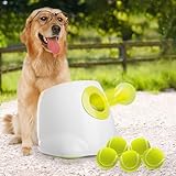 ALL FOR PAWS Automatic Dog Ball Launcher for Medium to Large Dogs, Interactive Tennis Ball Thrower, Rechargeable Dog Toy Mental Stimulation Training Game for Energetic Dogs