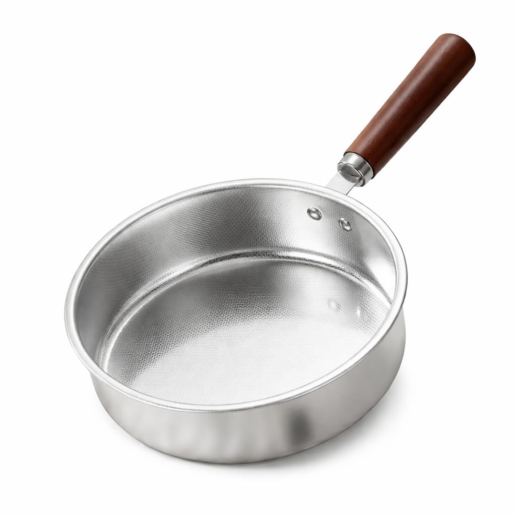 Nonstick Frying Pan with Wooden Handle Omelette Pan for Kitchen Egg Frying Non Stick Skillet Tadka Pot Fry Pot for Egg Omelette Induction Gas…