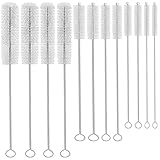 KUTO 12 Pcs Straw Cleaner Brush Kit with Nylon Bristles - Extra Long Pipe Cleaners for Tumbler, Water Bottle, Sippy Cup, Tubes & Hummingbird Feeders - 6 Different Diameters