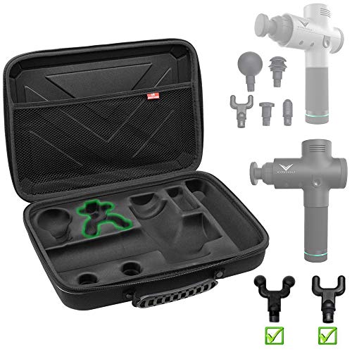 Case for Hypervolt  Hypervolt Plus Hypervolt Bluetooth with 5 Attachment Slots, Hard Shell Portable Storage Bag for Vibration Massage Device, Shockproof Dustproof Travel Carrying Storage Bag