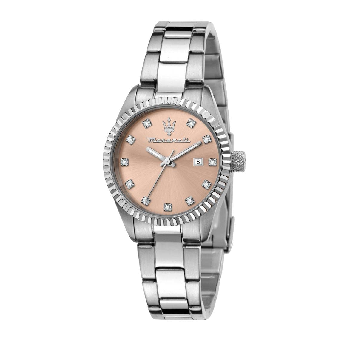 Maserati Stainless Steel Competizione Date Analog Dial Color Pink Women Watch - R8853100509, Silver Band (B08STVY99Q) Amazon Price History, Amazon Price Tracker