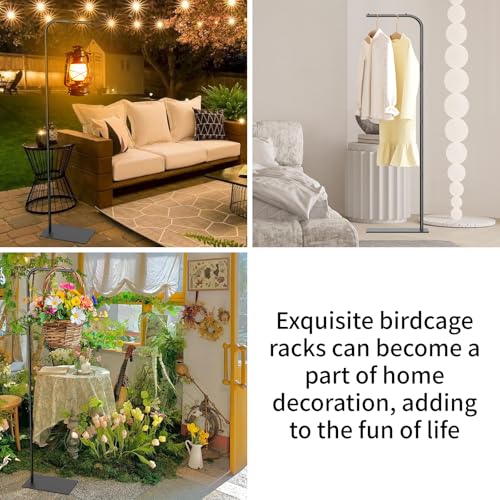 Image of TBTFW 67 Inch High Hanging Bird Cage Stand, Bird Feeder Stand with Base, Suitable for Hanging Various Types of Birdcages(Weight Limit: Within 35 Pounds)
