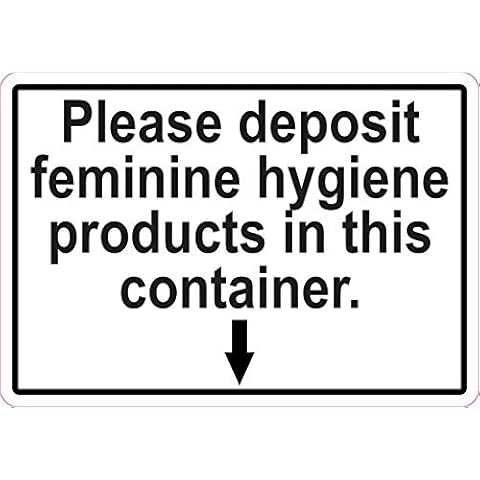 StickerTalk Deposit Feminine Hygiene Products Vinyl Sticker, 5 inches by 3.5 inches Cover