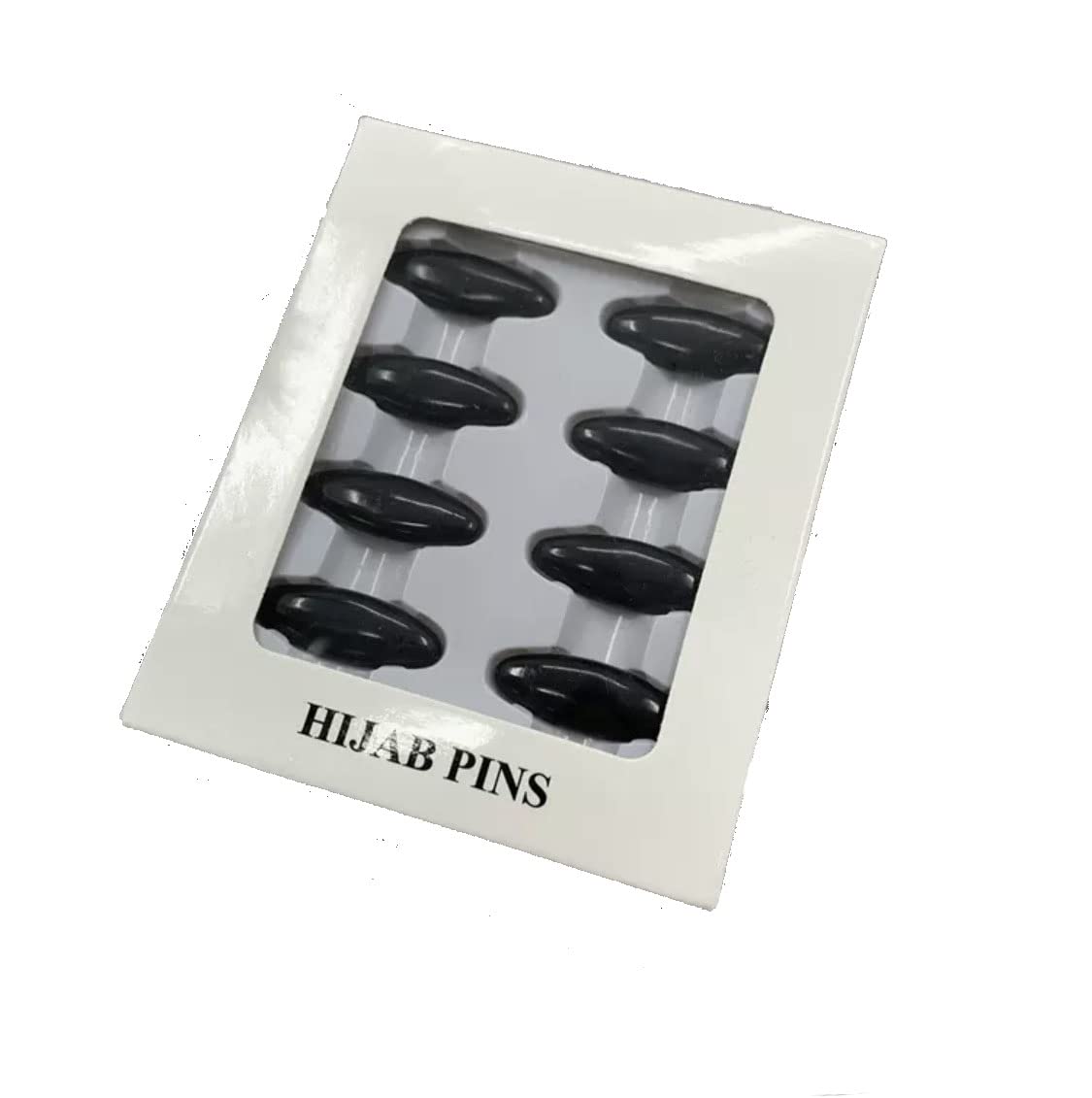 ASSORTED SNAG FREE SAFETY PINS HIJAB CLIPS SCARF PIN BROOCH (Design 1 Black (8pc))