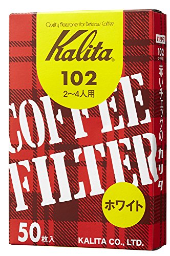 カリタ Kalita コーヒーフィルター 102濾紙 箱入り 2~4人用 50枚入り ホワイト #13001