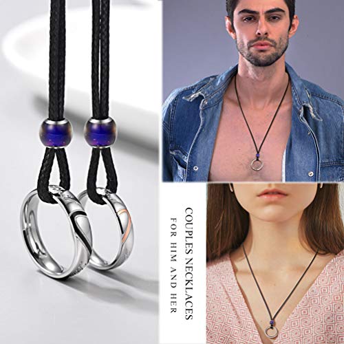Prosteel Couple Rings For Him And Her Sets Mood Bead Matching Couple Necklaces His And Hers Gifts Personalized Custom Promise Rings For Couples #TOP1