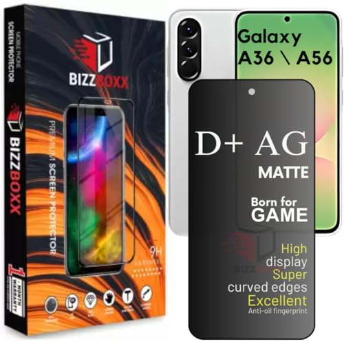 Image of Compatible With Samsung A36 | Samsung A56 D+ AG Matte Tempered Glass Screen Guard Protector Anti Fingerprint Gaming Special With Camera Cut (For Samsung A56, A36-6.7 Inch)- Pack of 1