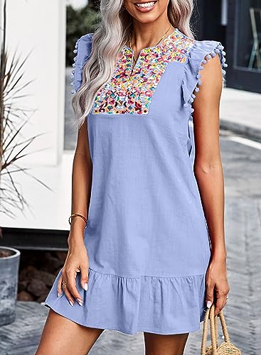 Image of KIRUNDO Boho Summer Mini Embroidered Dresses for Women