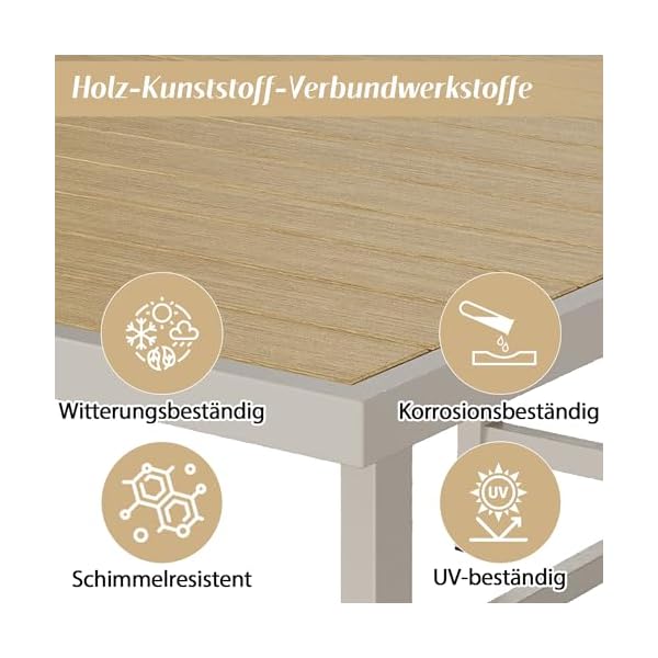 Patioco Essgruppe Seilgeflecht für 6 Personen Khaki