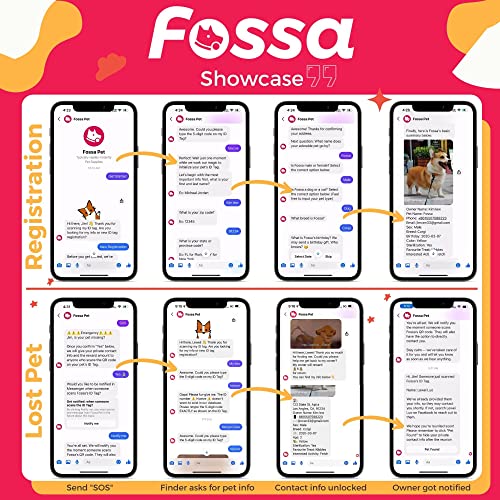 Fossa Dog Tag - Cat Tag - Pet Name Tag Smart Tracker - Unlimited Personalized Pet Id Profile - Messenger/Sms/Email Supported #TOP5