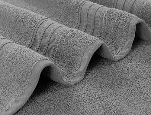 Hammam Linen 6-Piece Grey Bath Towels Set Original Turkish Cotton Soft, Absorbent And Premium Towels Set For Bathroom And Kitchen 2 Bath Towels, 2 Hand Towels, 2 Washcloths (Cool Grey) #TOP1