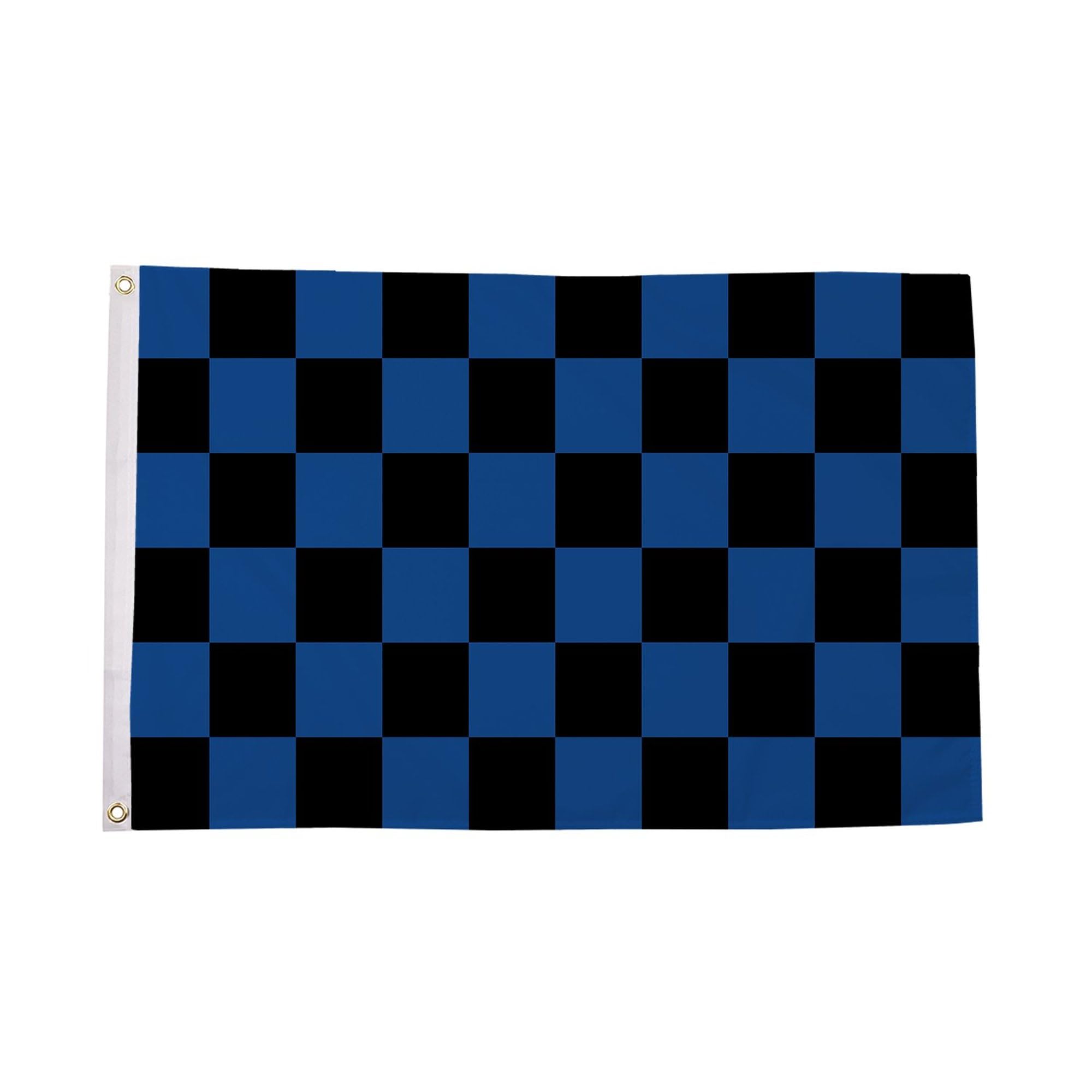 Flagtex Checkered Flag Blue Black 5ft x 3ft (150cm x 90cm) - Racing Flags for Motorsport Teams, Sports Team Flags for Outdoor Garden, Racing Decorations Banner — image 1