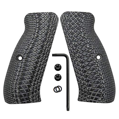 EXEL CZ 75 H6-2-5 Gun G10 Grips, Full Size, Grey/Black - Thumbnail 4