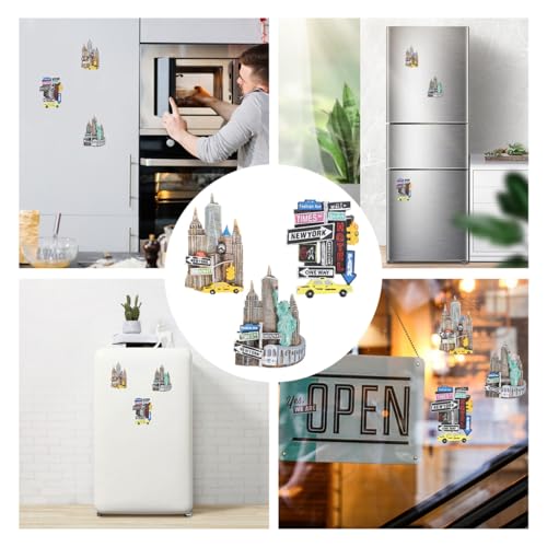 Miniatura 3 de Zerodeko 3 Uds Imán De Resina Para Nevera Imán De Nevera De Nueva York Imanes De A Para A Decoraciones Magnéticas Imanes De A Para Niños Decoración Magnética