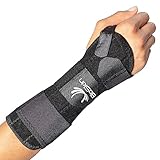 Bioskin Abrazadera de 8 pulgadas muñeca Dp3 - hipoalergénico soporte para túnel carpiano, tendinitis y dolor de la artritis Negro (XL-XXL) Left