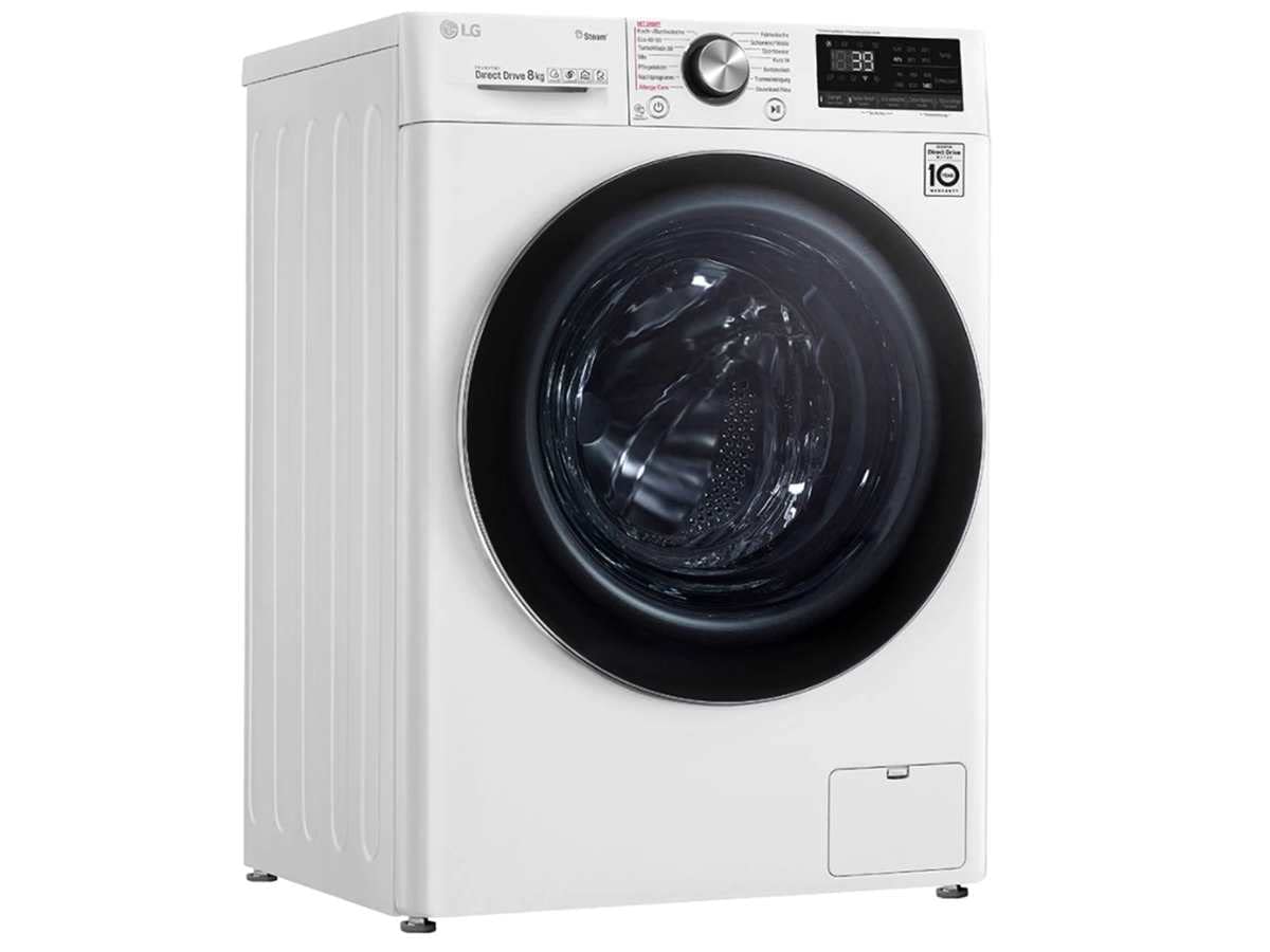 LG Electronics F4WV908P2E Waschmaschine mit AI DD | 8 kg | 1400 U/Min. | Steam | TurboWash 360° | ThinQ | Weiß