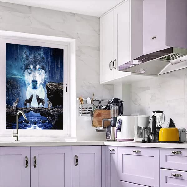 Vinilo Decorativo Kazynee Fantasy Galaxy Wolf 23.6x78.7 in miniatura 6