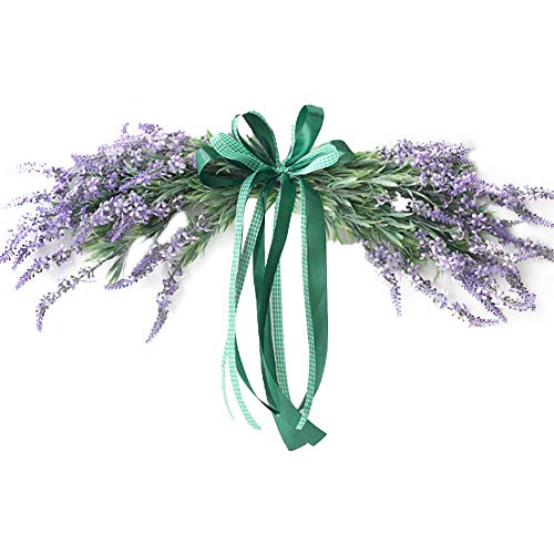 PinnacleT1 Artificial Lavender Flower Wreath for The Front Door-21Realistic Fake Floral Twig Door