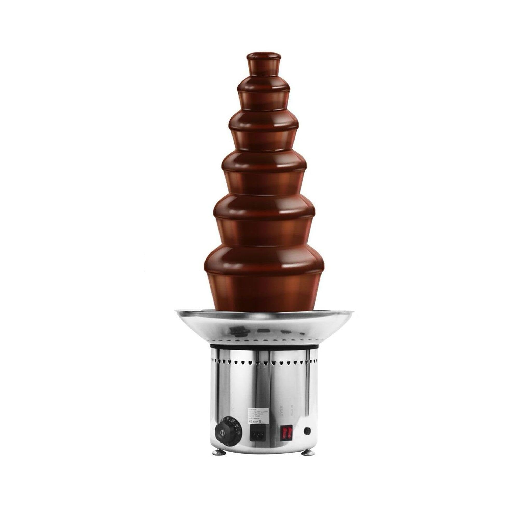 Schokoladenbrunnen - 300 Watt - 6 Etagen - Füllmenge: 8 kg - Höhe: 840mm | robuste Edelstahl-Ausführung, ideal für den Dauereinsatz, einfache Reinigung, stufenlose Temperaturregelung