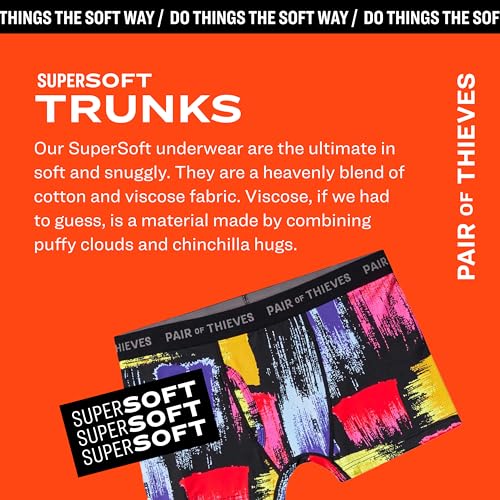 Pair of Thieves Men's Exclusive Super Soft 3 Pack Trunks, Short Leg Boxer Briefs for Men Pack2
