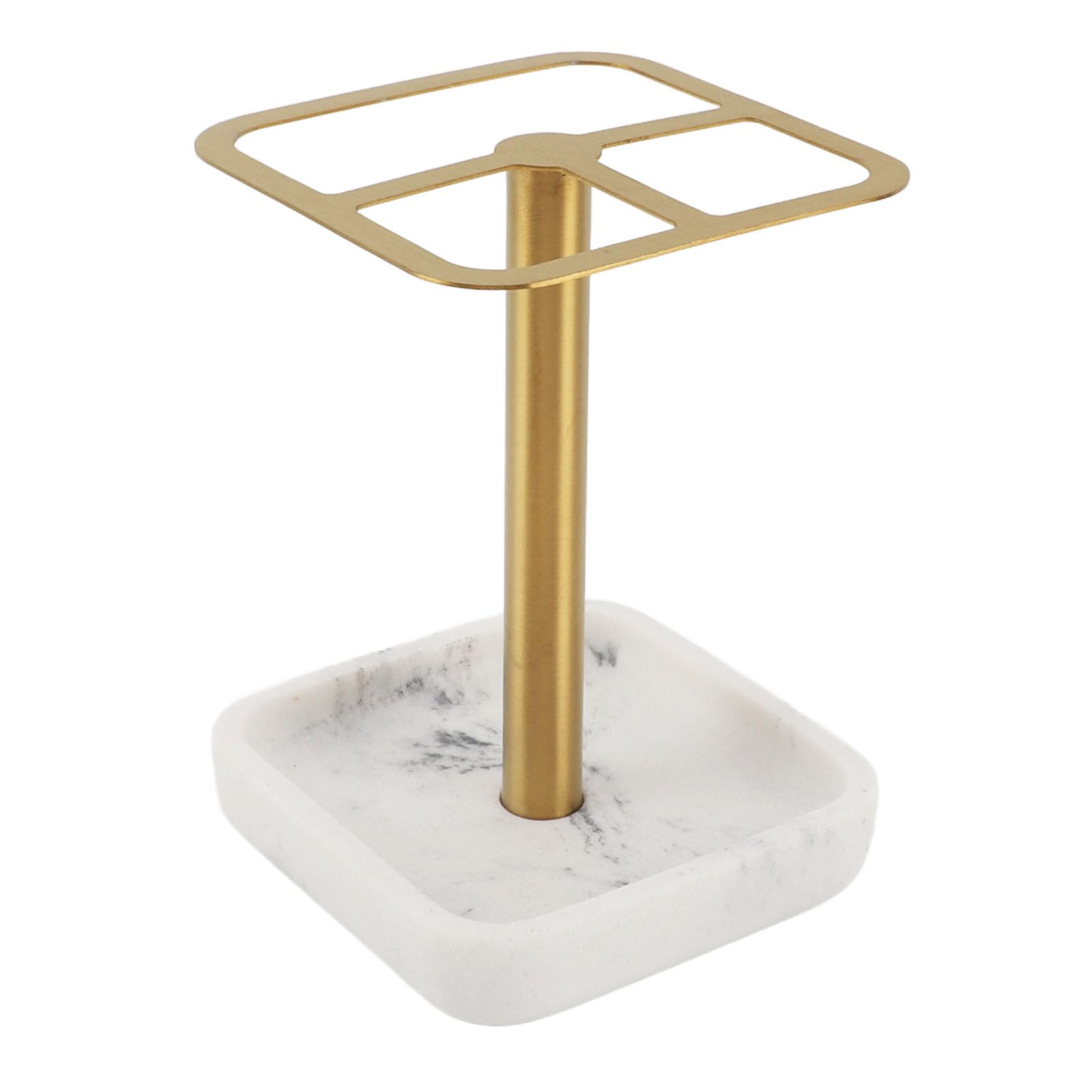 304 Stainless Steel Toothbrush Holder, Bathroom Toothpaste Storage Stand, Rustproof Metal Toothbrush Organizer Stand, 3 Slots Space Saving Toothpaste Organizer for Bathroom(Gold)