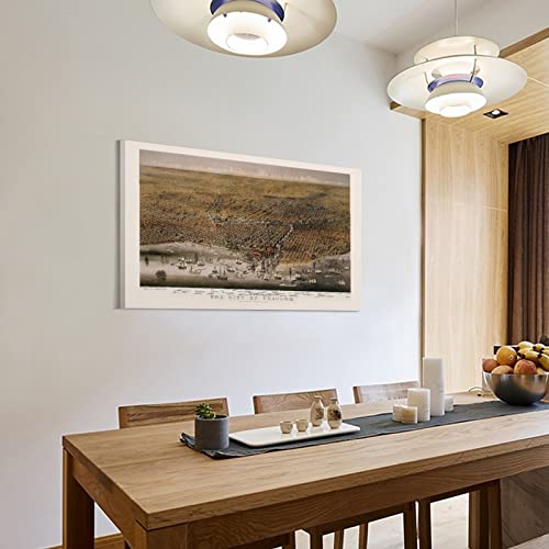 Chicago Map - Antique Wall Art - Vintage Map Of Chicago - Old Map Print Poster Decorative Painting Canvas Wall Art Living Room Posters Bedroom Painting 20X30Inch(50X75Cm) 75.0 #TOP2