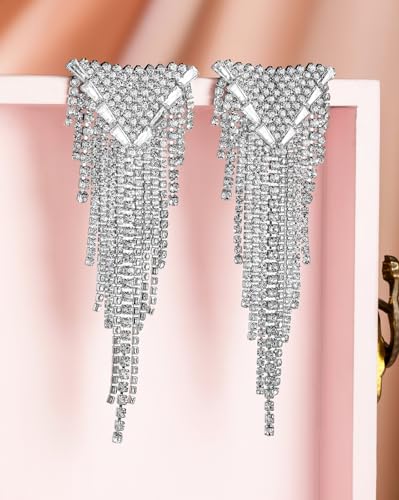 Image of Rubans Demi Fine Stainless Steel Dangler Earrings CZ Gift for Women & Girls