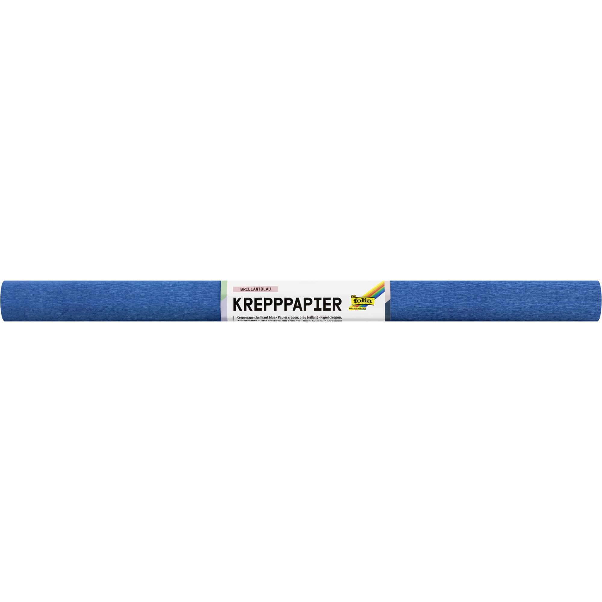 folia Krepppapier Brillantblau, 10 Rollen, 50 x 250 cm, 32 g/m², FSC-Mix, nassfest