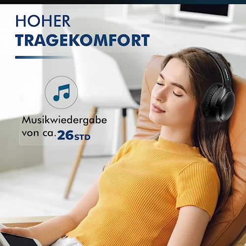 Blaupunkt Active Noise Cancelling Bluetooth 5.0 Kopfhörer HPB 200 - Over Ear Kopfhörer faltbar mit USB-C Anschluss, 26 Std. Laufzeit & integriertem Mikrofon Freisprechen für Smartphone & PC