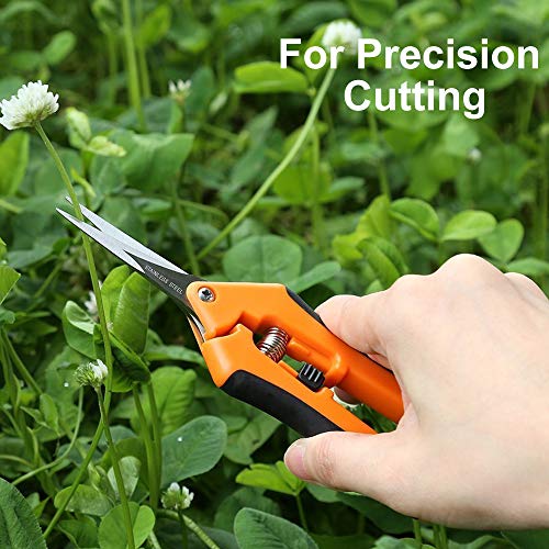 GROWNEER 3 Packs Pruning Shears Gardening Hand Pruning Snips with Straight Stainless Steel Precision Blades