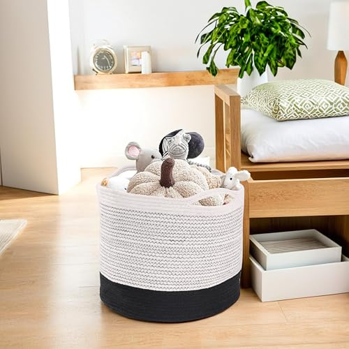 Image of Kuber Industries Pack of 4 Foldable 18 Inch Laundry Basket for Clothes Bedroom & Living Room | Durable Toy Storage Basket for kids & children | Cloth Bins for Washing Machine | Blue & Black