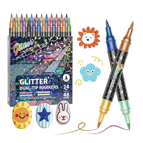 Marqueurs à paillettes double pointe pour scrapbooking et activités créatives