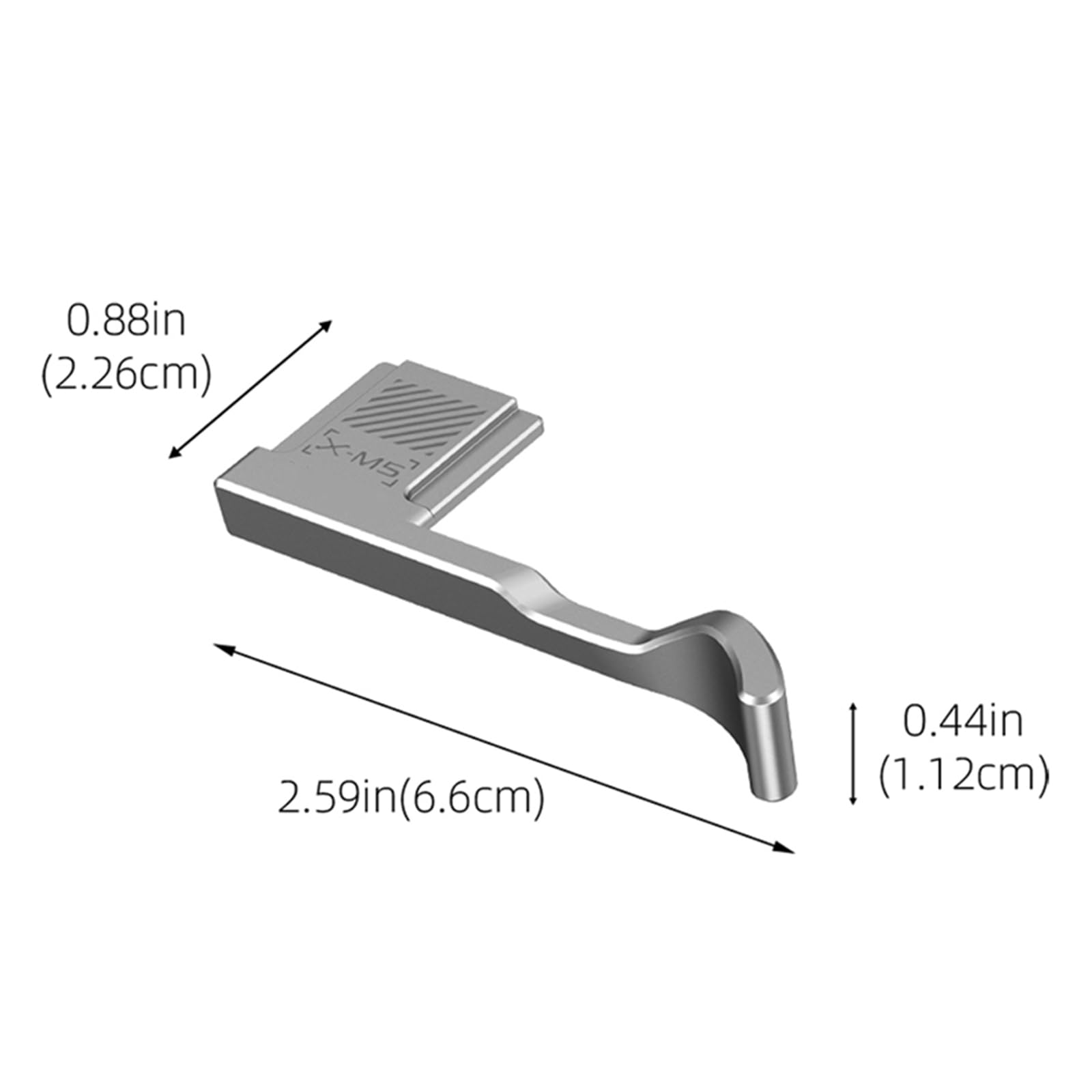 SZZCNOX XM5 Metal Thumb Grip for Fujifilm XM5 Camera, Thumb Up Rest Anti-Slip Grip with Hot Shoe Shutter Button Cover Protector for Fuji FUJIFILM X-M5 Camera, with Anti-Scratch Silicone Pad (Silvery)