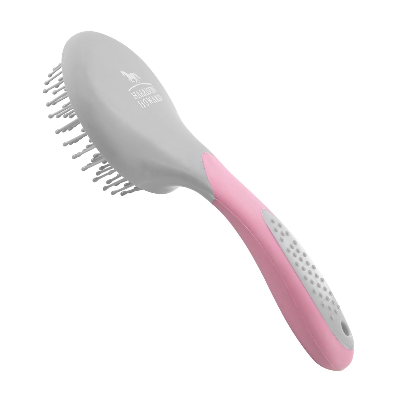 Harrison Howard Horse Mane and Tail Brush - Professional Equestrian Detangler Non-Slip Brush - Pink