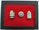 Rare Civil War Bullet Set mounted in Riker Display Case, 3 Bullet set