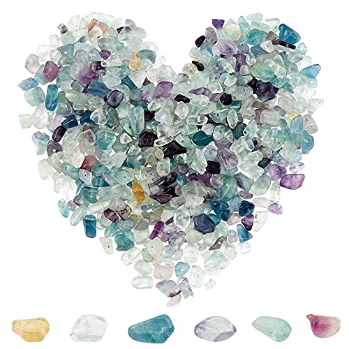SUNNYCLUE 400PIÈCES 5-8mm Puces De Fluorite Véritable Pierre Precieuse Naturelle Lithotherapie Puce Irrégulière Perles De Pierre Précieuses...