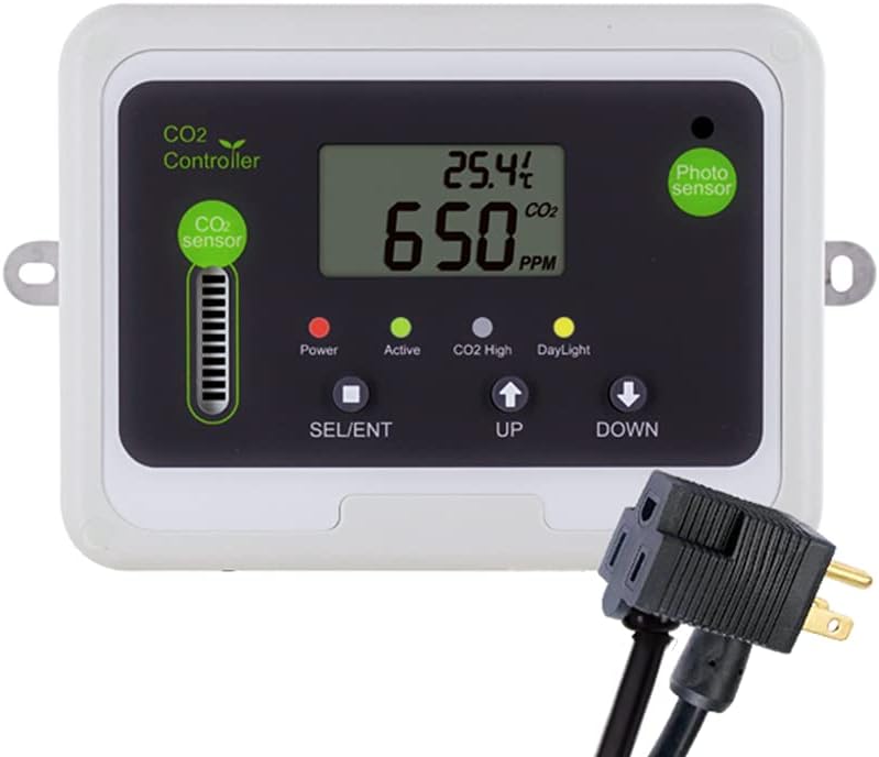 CO2Meter RAD-0501 Day Night CO2 Monitor and Controller for Greenhouses, Grey