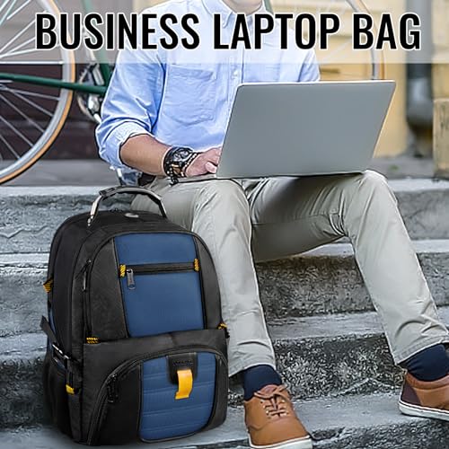 Image of School Backpack,Travel Laptop Backpack with USB Charging Port,TSA Friendly Extra Large Business Luggage Backpack for Men Women,Water Resistant College Bookbag Fit Most 17Inch Laptop-Roy Blue