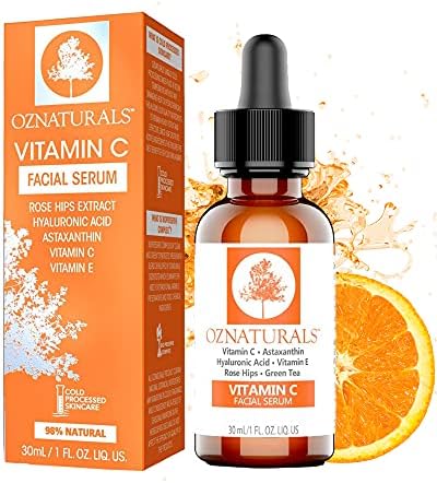 OZNATURALS Vitamin C Serum For Face with Hyaluronic Acid - Anti Aging Serum With Pure Vitamin E Oil and Rosehip Oil - All Natural Antioxidant Facial and Skin Serum For A Brighter, Even Skin Tone