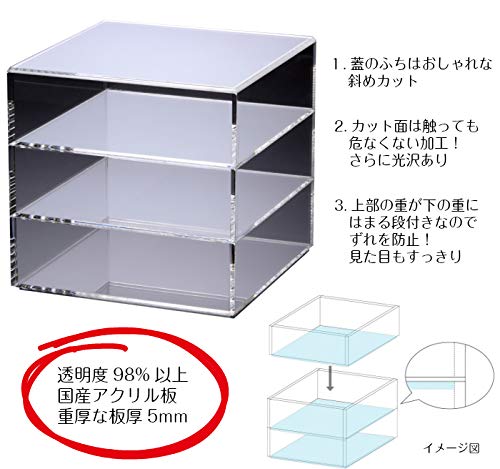 Amazon｜misorato 【Lサイズ】アクリル 重箱 クリア かわいい お重
