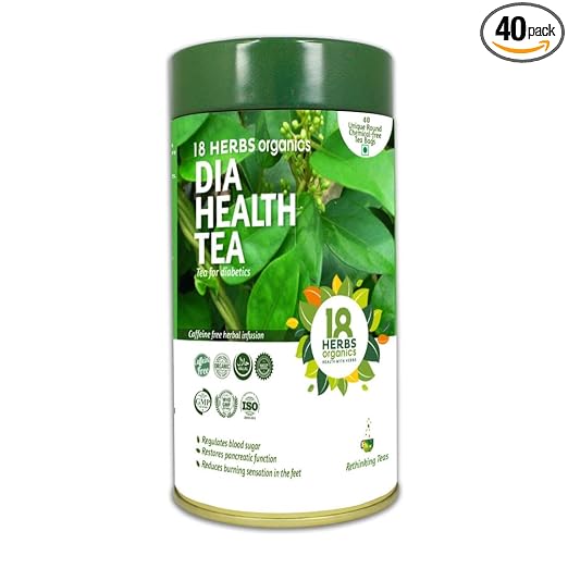 Dia Health Tea (40 Tea Bags - Pack of 1) Anti Diabetic Tea - Herbal Tea for Diabetes | Gymnemma Sylvestre - Diabetic Care Tea