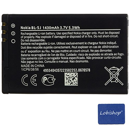 Batterie Originale Nokia BL-5J pour Lumia 520, 530, 5230, 5800, Asha 200/201/302 + Screen Cleaner - Lobishop.