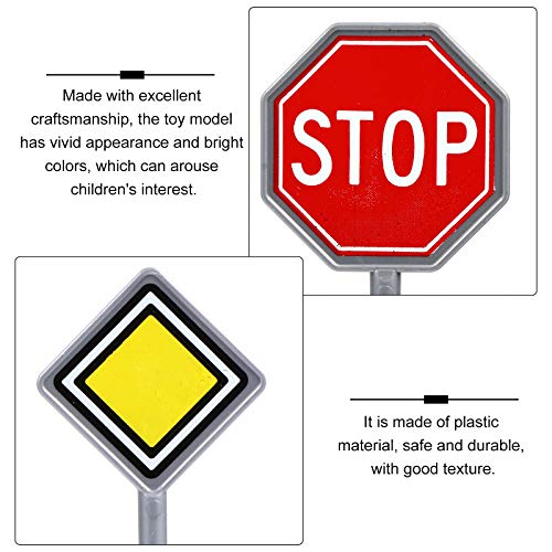 TOYANDONA Traffic Signs Toy Set Multicoloured Road Light Stop Safety Traffic Maker Crosswalk Signal Toy for Kids Birthday Education Gifts